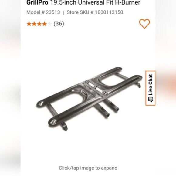 GrillPro 19.5-inch Universal Fit H-Burner BBQ part New in box - Picture 2 of 9